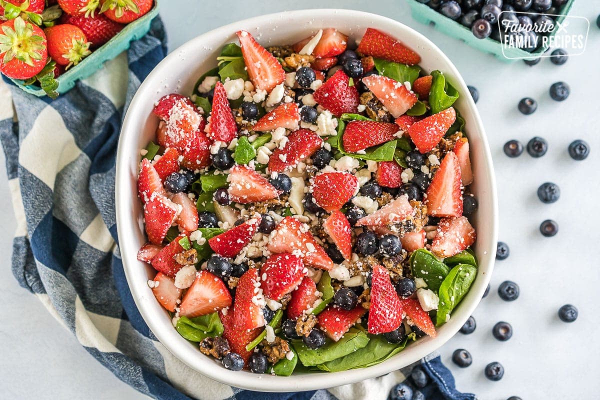 Ingredients of Strawberry Spinach Salad